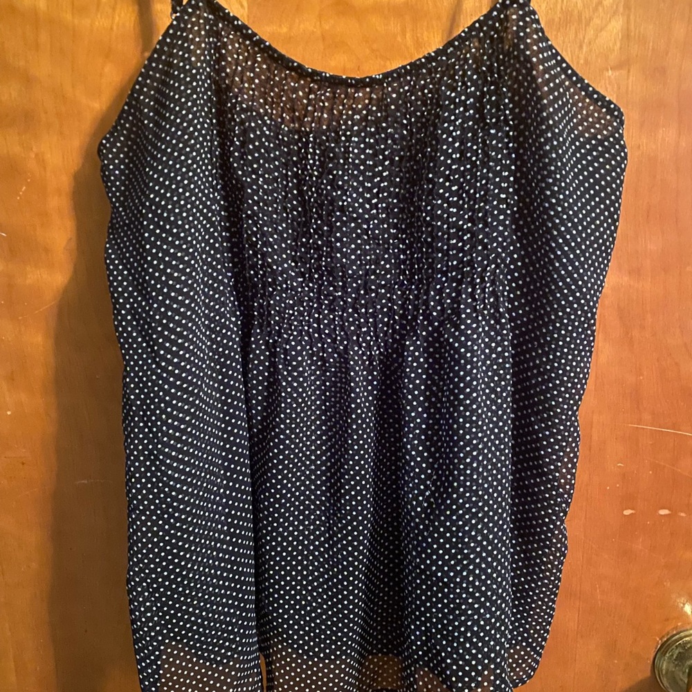 💎 3 FOR $15 Rue21  Sheer Black and White Dotted Camisole